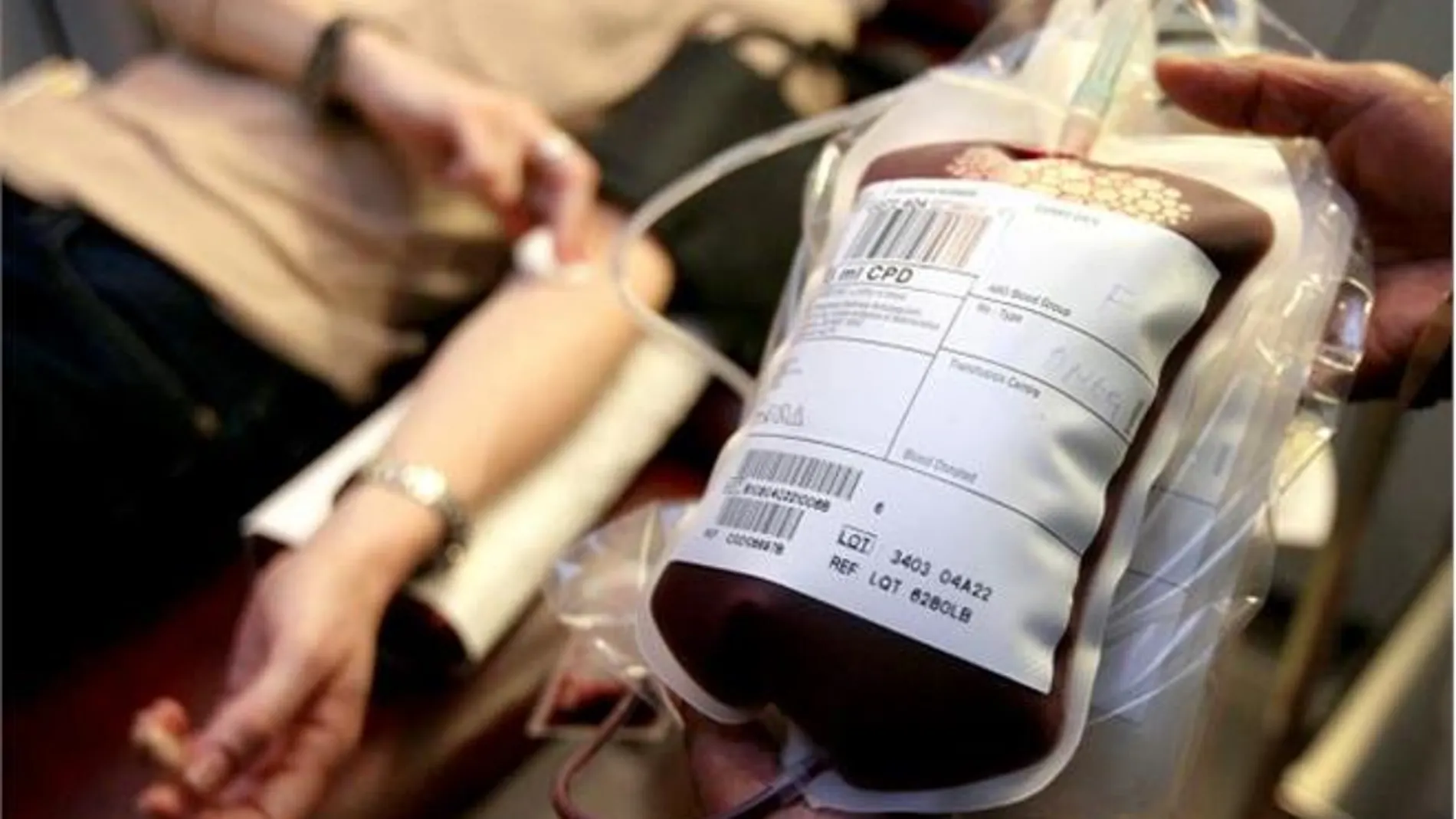 Una mujer dona sangre Una mujer dona sangre