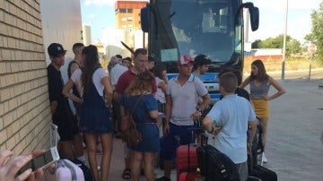 Pasajeros del autobús Madrid-Murcia