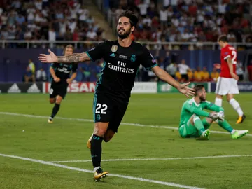 Isco celebra su gol ante el Manchester United Isco celebra su gol ante el Manchester United