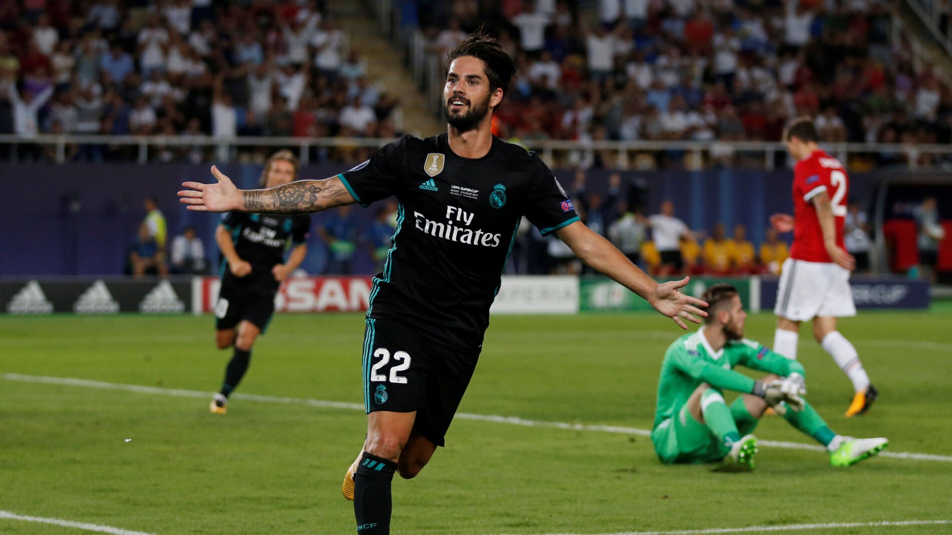 Isco celebra su gol ante el Manchester United