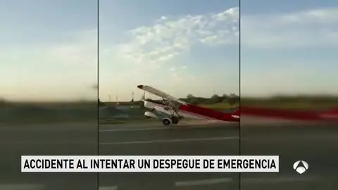 Accidente al intentar un despegue de emergencia Accidente al intentar un despegue de emergencia
