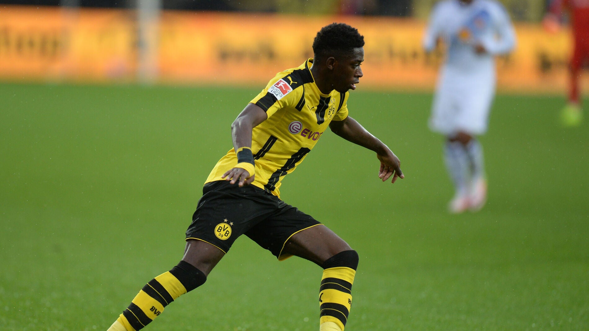 Demb&eacute;l&eacute;, en un partido con el Borussia Dortmund