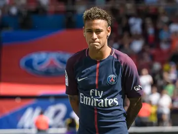 Neymar durante la presentación Neymar durante la presentación