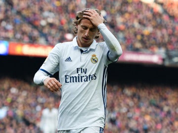 Luka Modric, en un partido en el Camp Nou