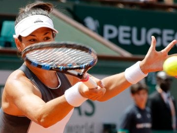 Muguruza durante el partido 