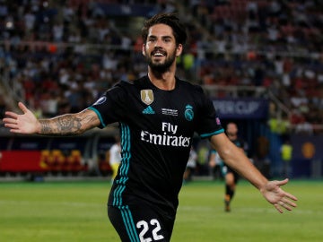 Isco celebra un gol con el Real Madrid