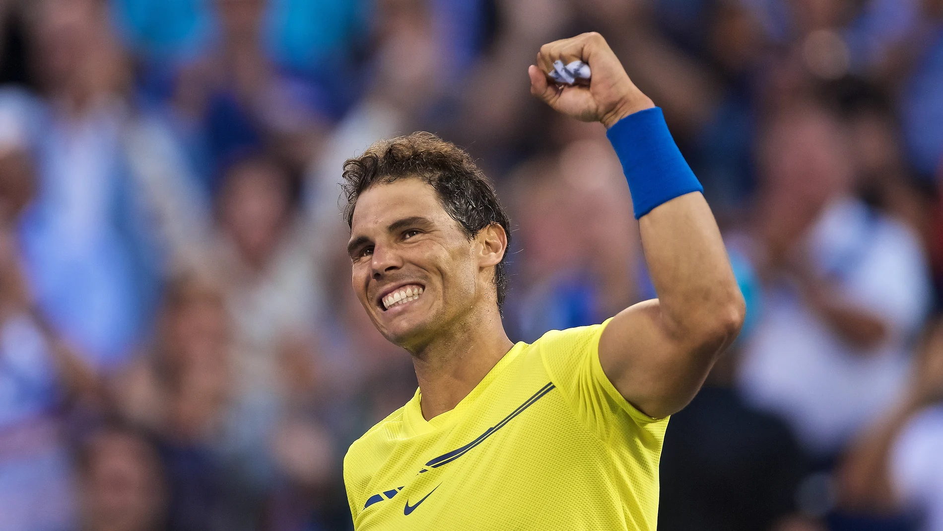 Nadal celebra su victoria ante Coric Nadal celebra su victoria ante Coric