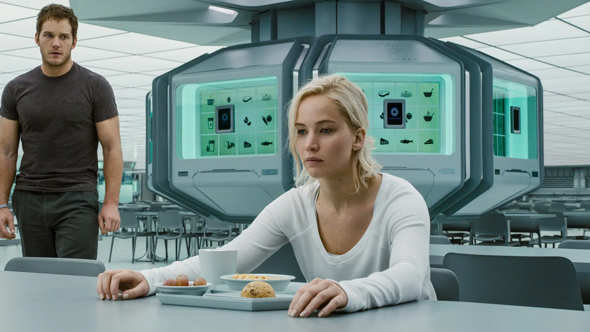 Jennifer Lawrence junto a Chris Pratt en 'Passengers'