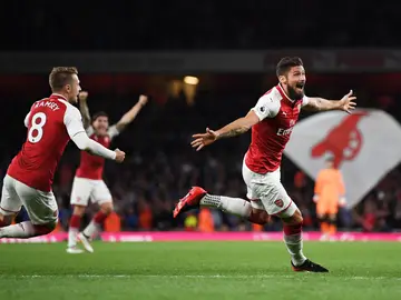 Giroud celebra su gol con el Arsenal en el Emirates Giroud celebra su gol con el Arsenal en el Emirates