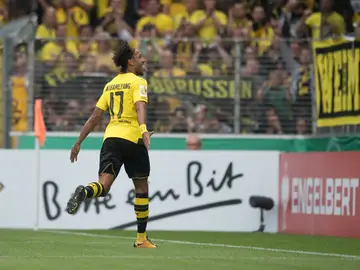 Aubameyang celebra un gol con el Borussia Dortmund Aubameyang celebra un gol con el Borussia Dortmund