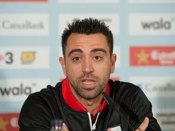 Xavi Hernández en una rueda de prensa Xavi Hernández en una rueda de prensa