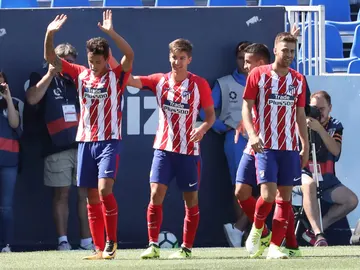 El Atlético de Madrid en el partido contra el Leganés El Atlético de Madrid en el partido contra el Leganés