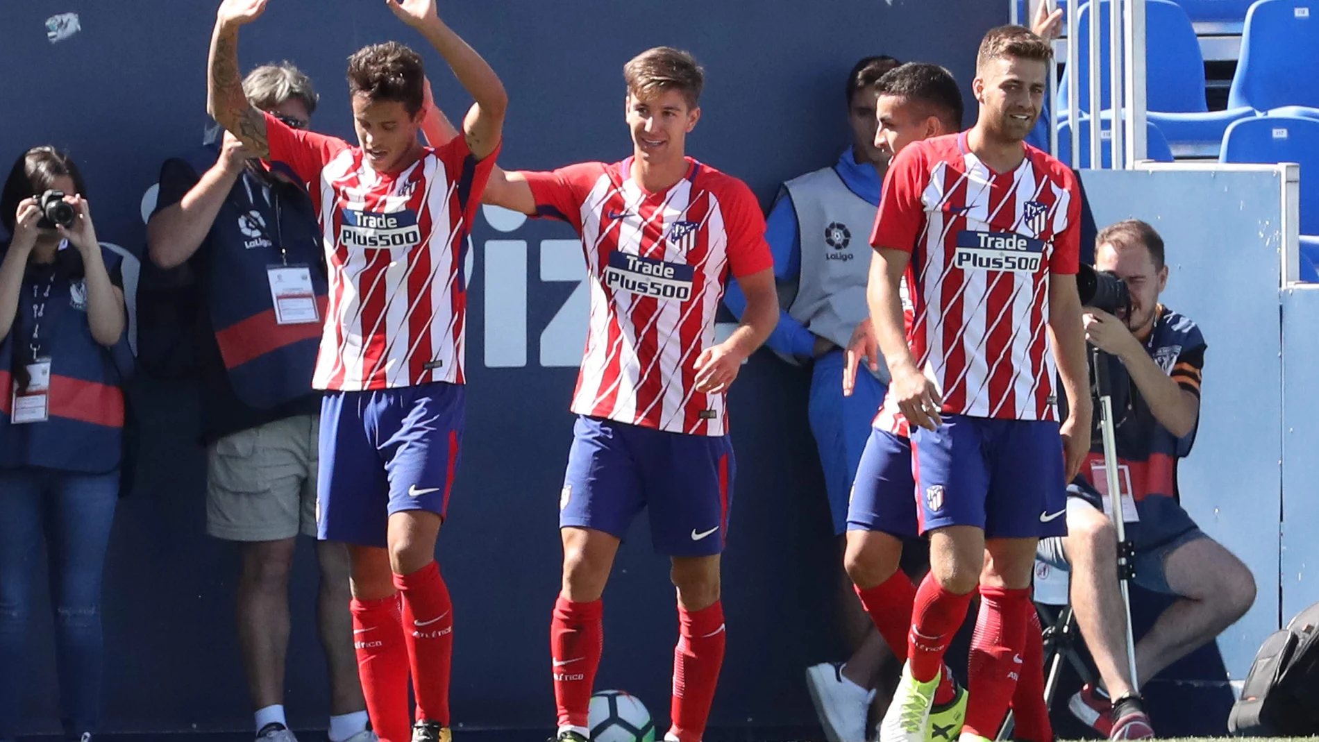 El Atlético de Madrid en el partido contra el Leganés El Atlético de Madrid en el partido contra el Leganés