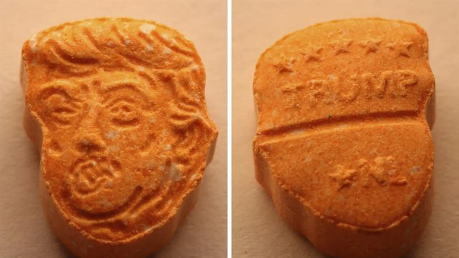 Pastillas de éxtasis con la cara de Trump Pastillas de éxtasis con la cara de Trump