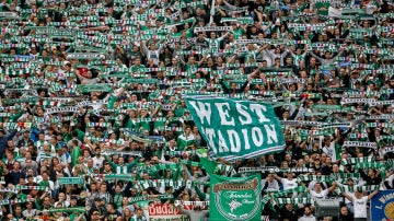 Aficionados del Rapid de Viena, durante un amistoso contra el Chelsea