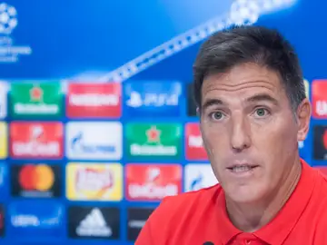 Berizzo en una rueda de prensa Berizzo en una rueda de prensa