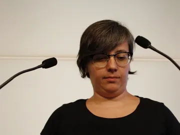 La presidenta del grupo parlamentario de la CUP, Mireia Boya, en una rueda de prensa en el Parlament La presidenta del grupo parlamentario de la CUP, Mireia Boya, en una rueda de prensa en el Parlament