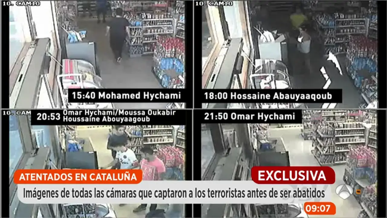 Imágenes de todas las cámaras que captaron a los terroristas antes de ser abatidos