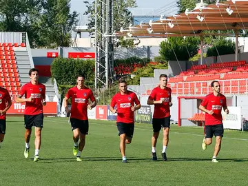 El Atlético, en un entrenamiento El Atlético, en un entrenamiento