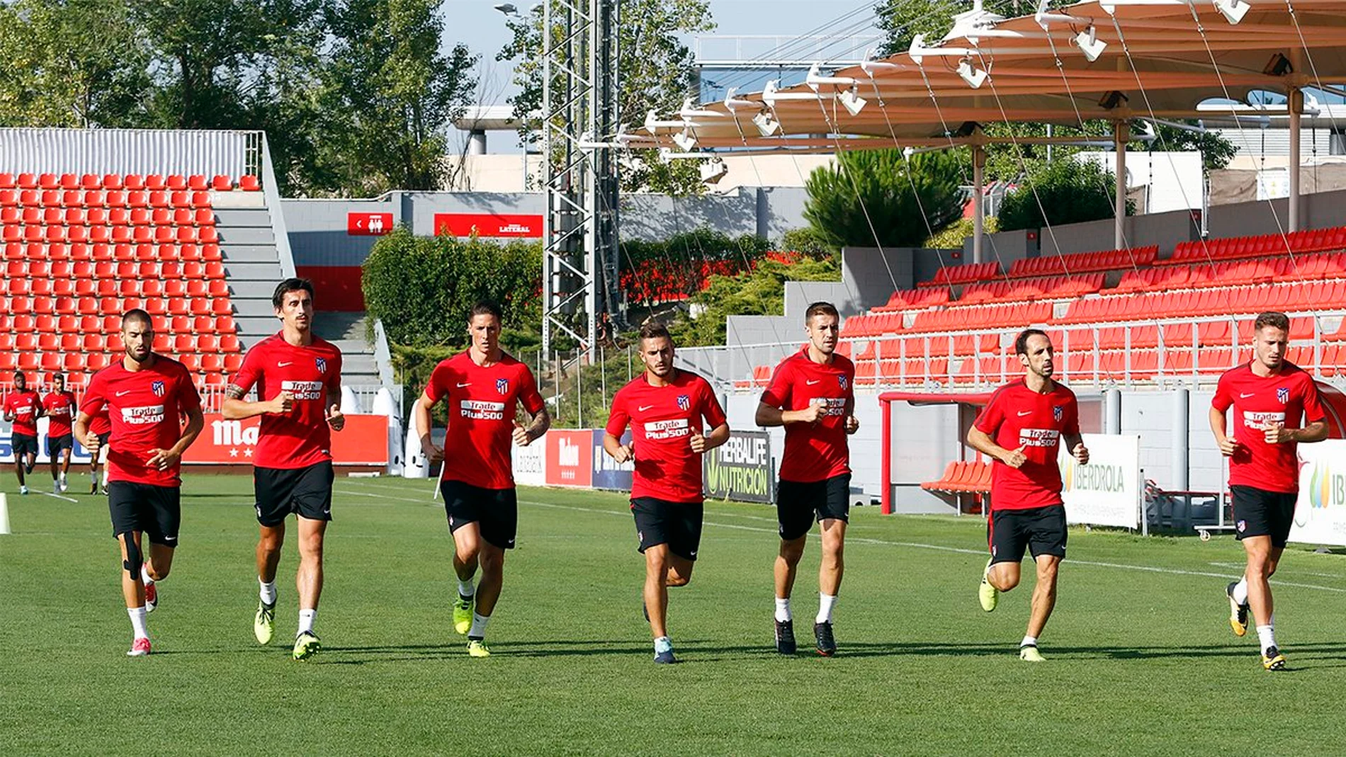 El Atlético, en un entrenamiento El Atlético, en un entrenamiento