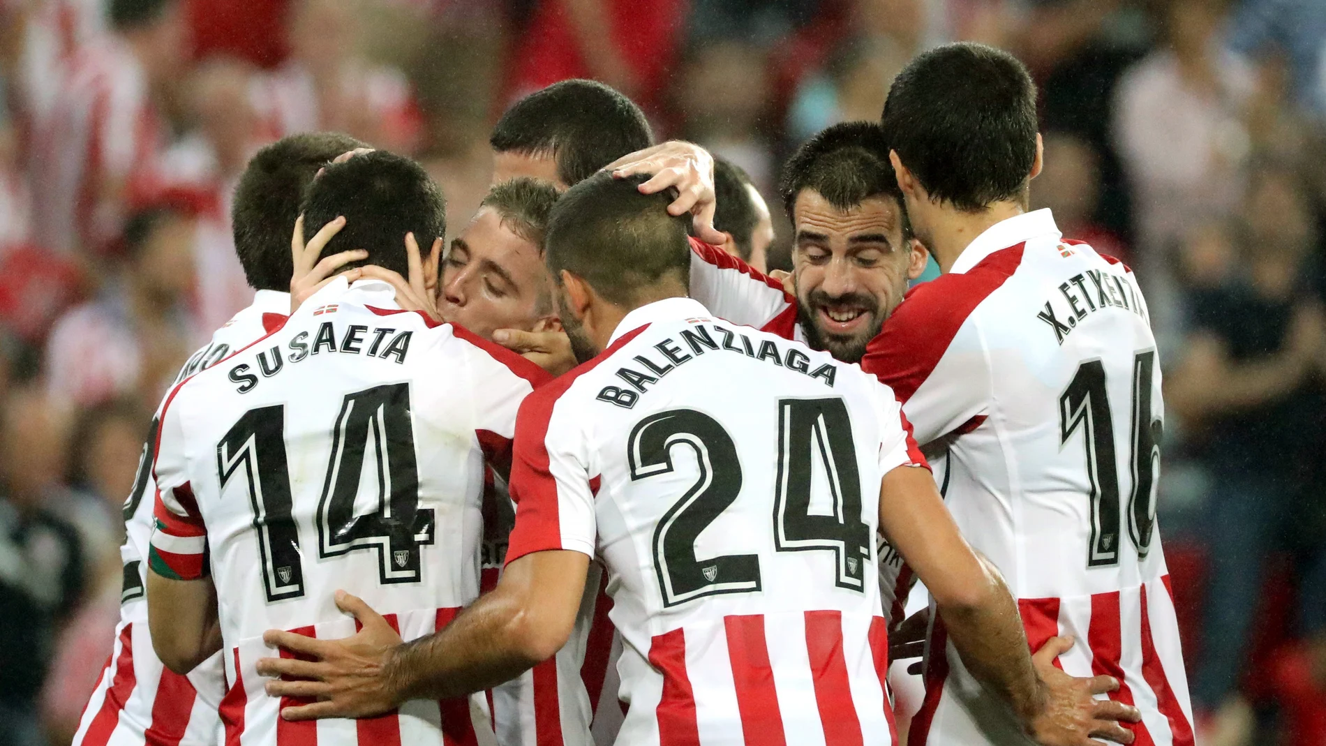 Los jugadores del Athletic celebran un gol Los jugadores del Athletic celebran un gol
