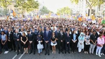 Rey en la manifestación antiterrorista en Barcelona 