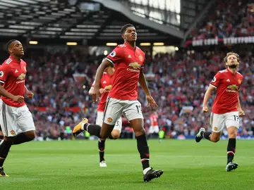 Rashford celebra un gol con el United Rashford celebra un gol con el United