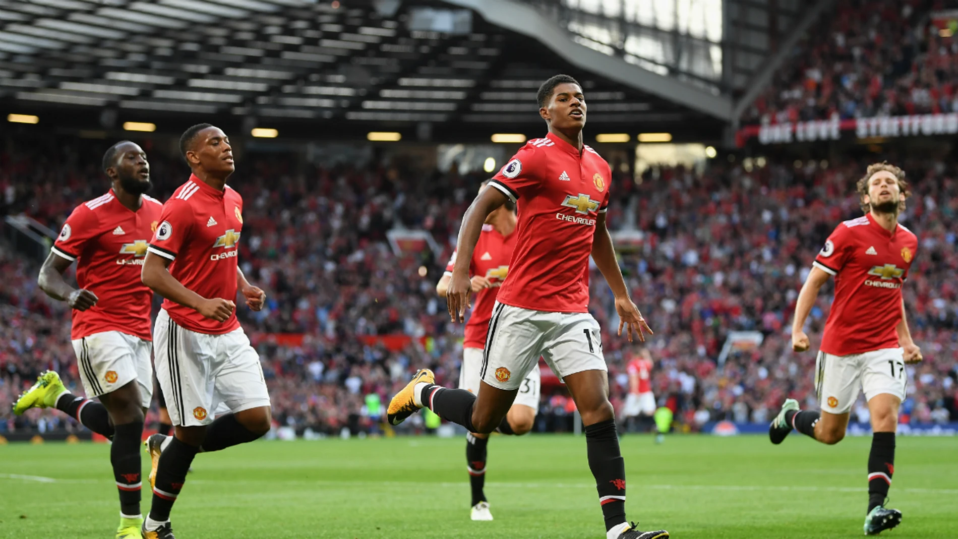 Rashford celebra un gol con el United Rashford celebra un gol con el United