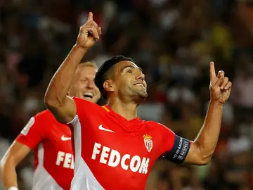 Radamel Falcao celebra un gol con el Mónaco Radamel Falcao celebra un gol con el Mónaco