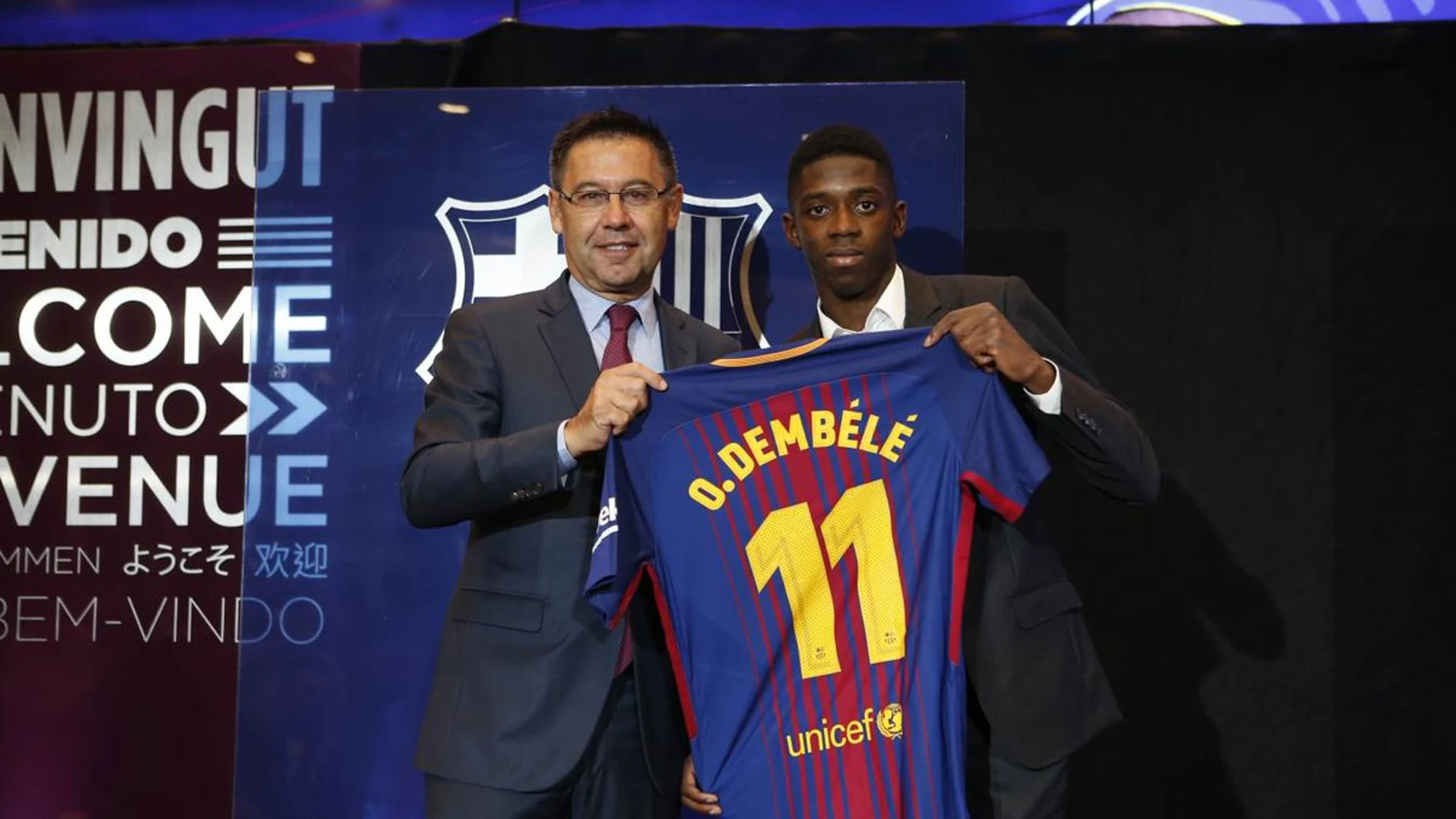 Bartomeu y Dembélé, juntos en la presentación del francés Bartomeu y Dembélé, juntos en la presentación del francés