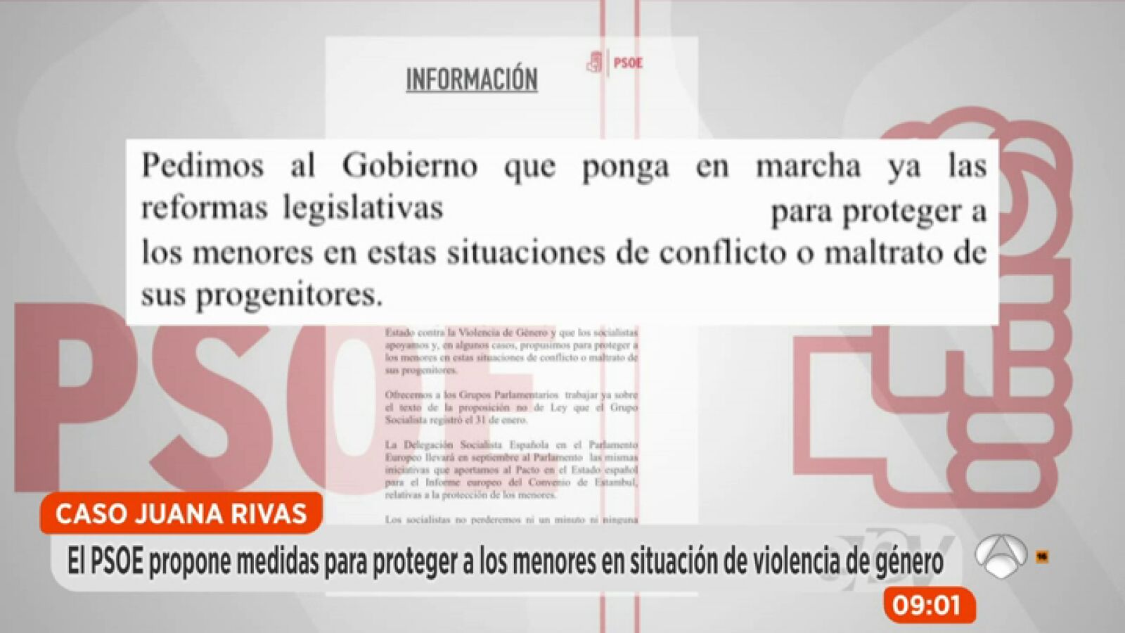 El PSOE propone medidas para proteger a los menores en situación de violencia de género