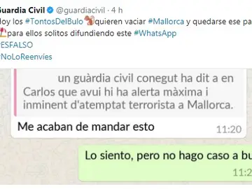 Tuit desmintiendo el bulo Tuit desmintiendo el bulo