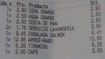 Ahí está el servicio de lavandería. Bien cobrado