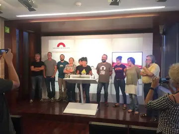 Los diputados de la CUP en rueda de prensa Los diputados de la CUP en rueda de prensa