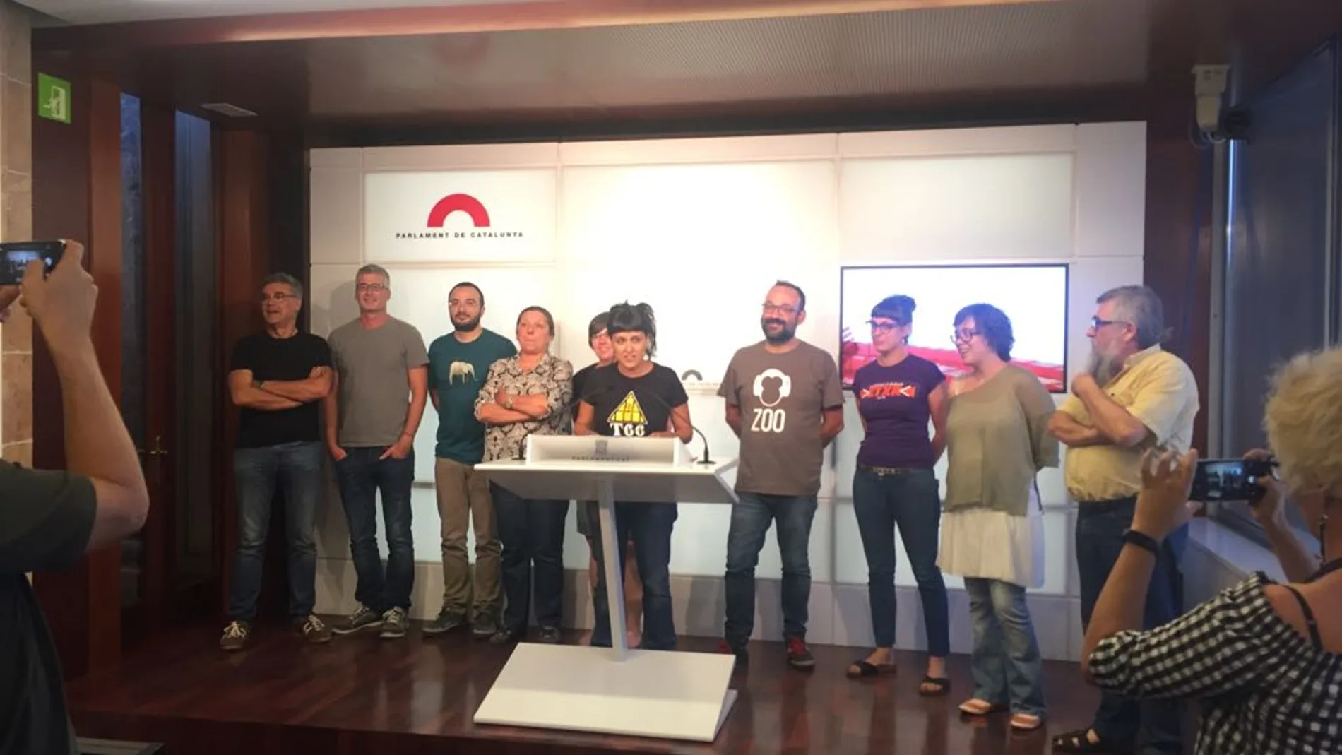 Los diputados de la CUP en rueda de prensa Los diputados de la CUP en rueda de prensa