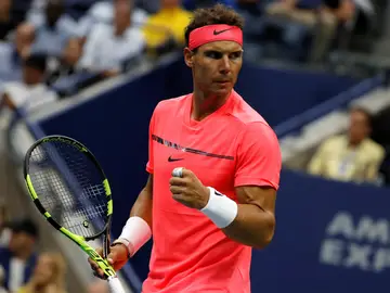 Rafa Nadal celebra un punto ante Rublev Rafa Nadal celebra un punto ante Rublev