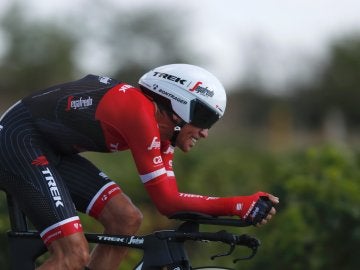 Alberto Contador, durante la crono de la Vuelta a España