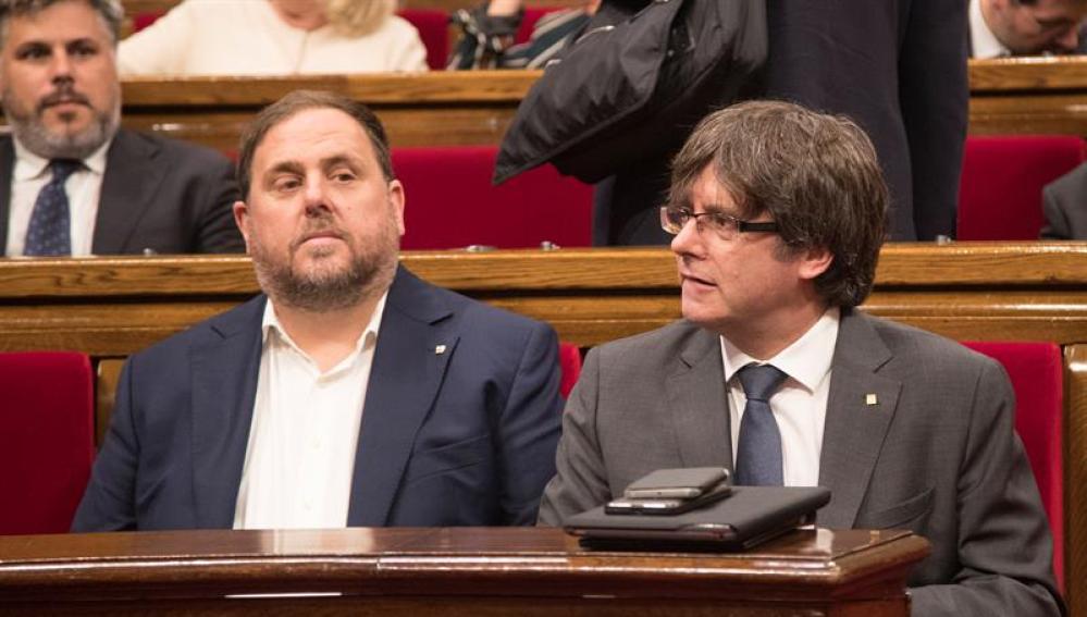 Oriol Junqueras y Carles Puigdemont