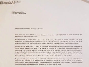 Carta de Puigdemont a los alcaldes catalanes