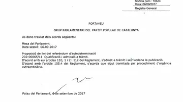Proposición de ley del referéndum de autodeterminación Proposición de ley del referéndum de autodeterminación