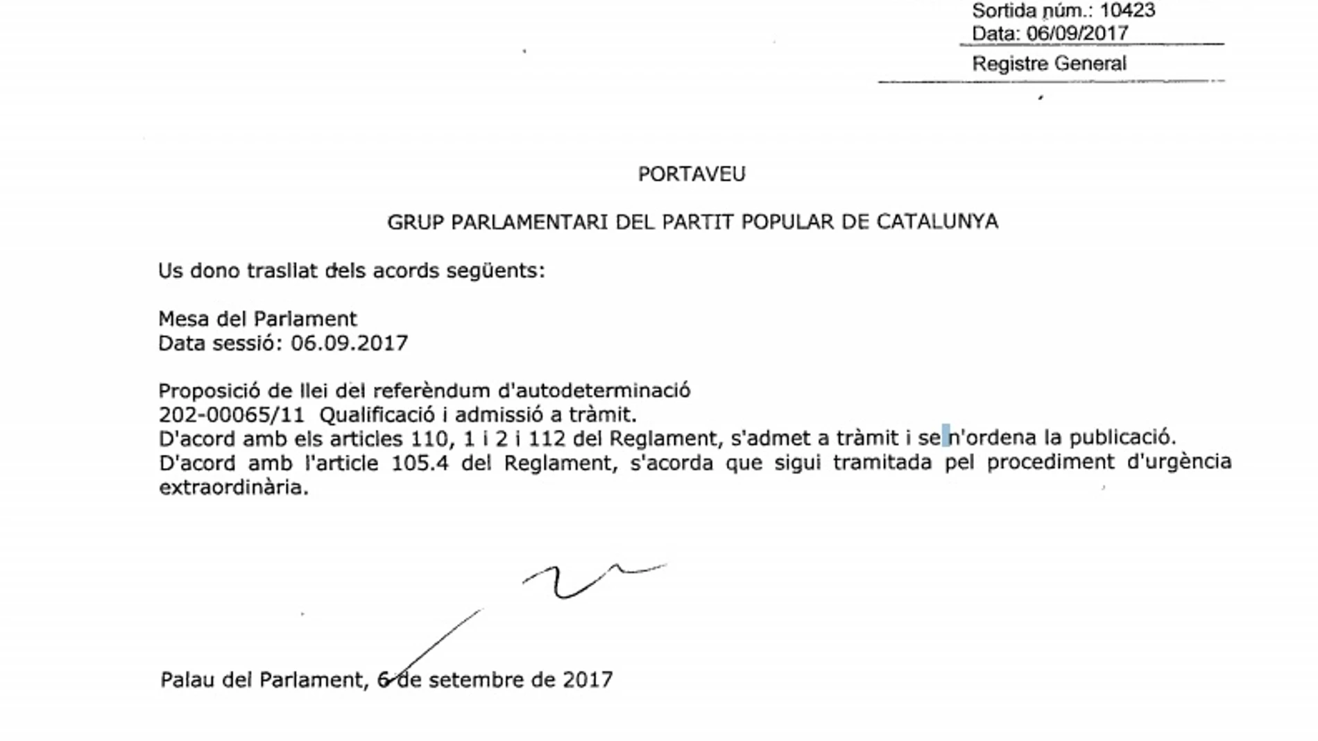 Proposición de ley del referéndum de autodeterminación Proposición de ley del referéndum de autodeterminación