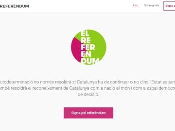La página web que el Gobierno pone a disposición de los ciudadanos para firmar en apoyo del referéndum