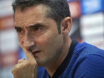 Ernesto Valverde, durante una rueda de prensa Ernesto Valverde, durante una rueda de prensa