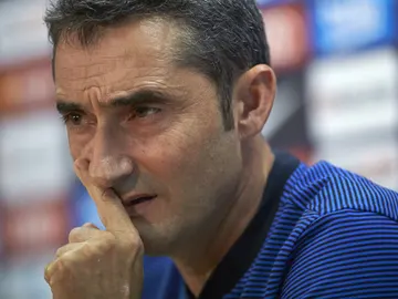 Ernesto Valverde, durante una rueda de prensa Ernesto Valverde, durante una rueda de prensa