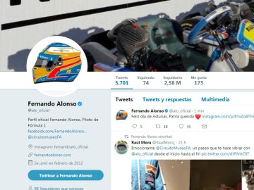 Perfil de Fernando Alonso en Twitter