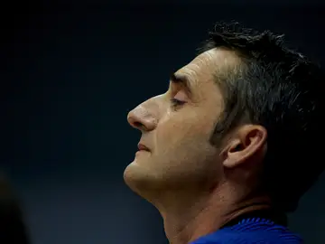 Valverde, durante la rueda de prensa Valverde, durante la rueda de prensa