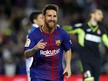 Leo Messi celebra su gol Leo Messi celebra su gol