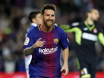 Leo Messi celebra su gol Leo Messi celebra su gol