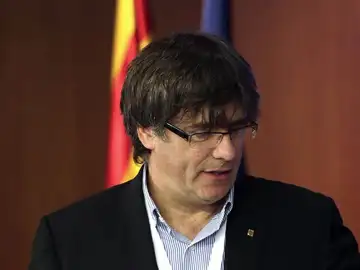 Carles Puigdemont, durante una comparecencia Carles Puigdemont, durante una comparecencia
