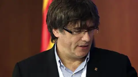 Carles Puigdemont, durante una comparecencia Carles Puigdemont, durante una comparecencia